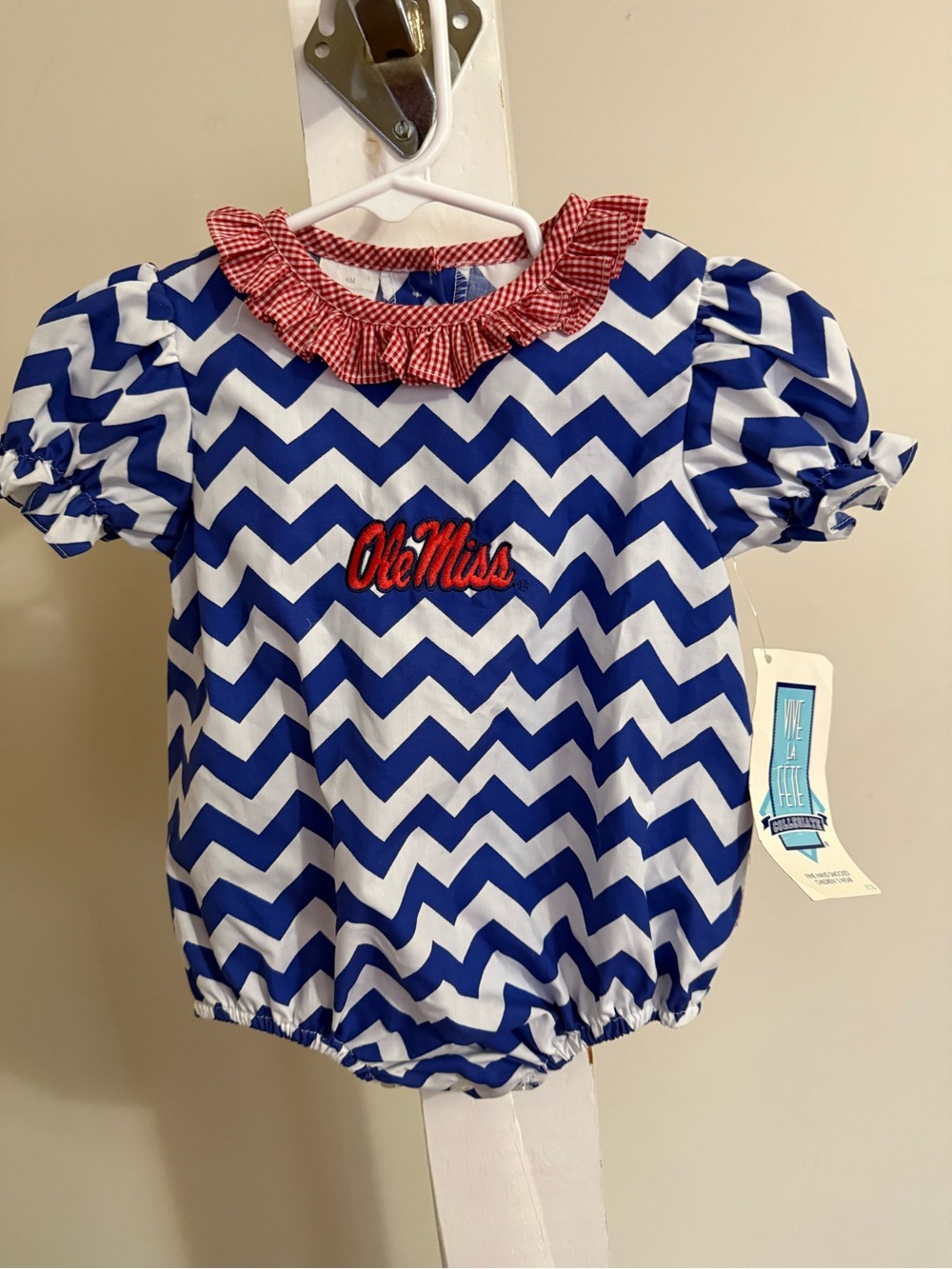 NWT Vive La Fete Ole Miss Ruffle Butt Romper